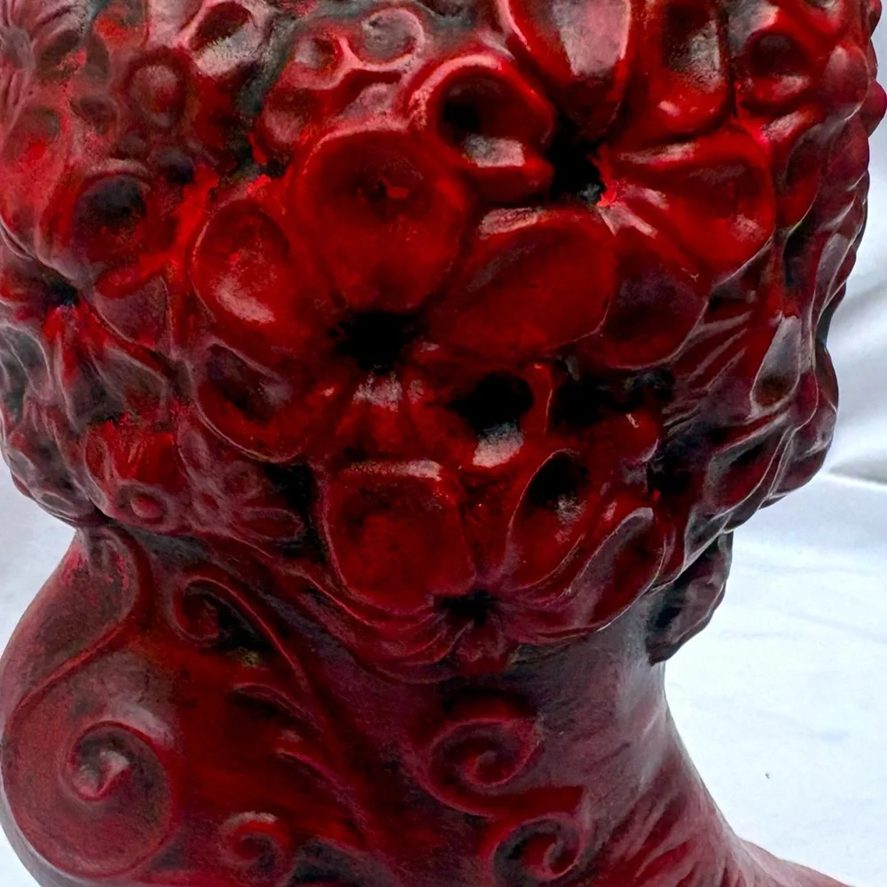 Vintage Ceramic Red Boot Planter Vase - Picture 4 of 7